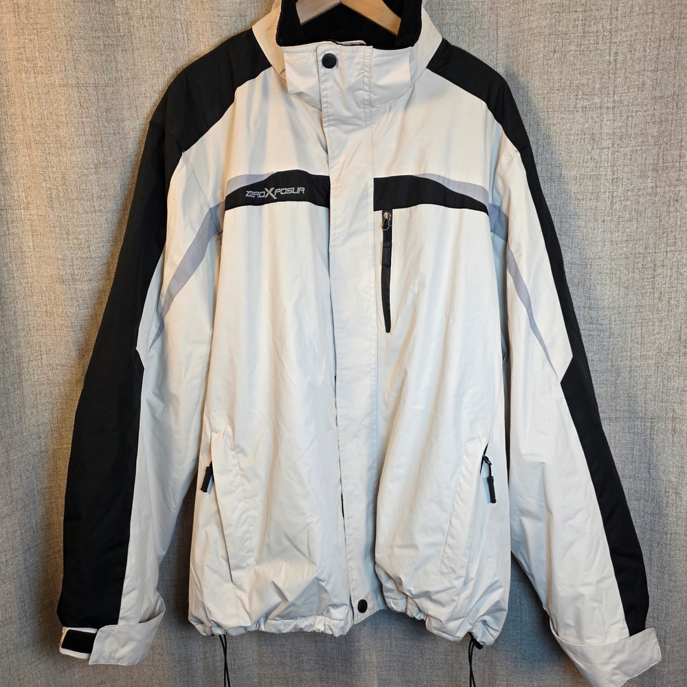 ZeroXposur Evolution Captured Ski Jacket Men's XXL White Black Gray Fleece Lined